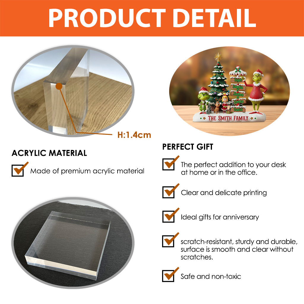 Happy Family - Personalized Stole Christmas Custom Shaped Acrylic Plaque