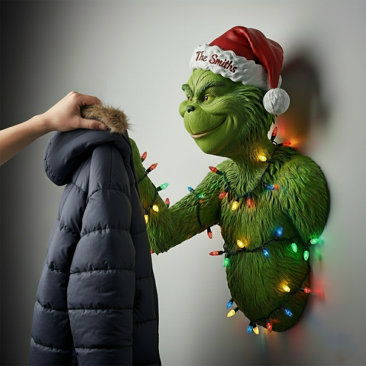 Joyeux Grinchmas - Organisateur suspendu personnalisé en forme d'étole de Noël