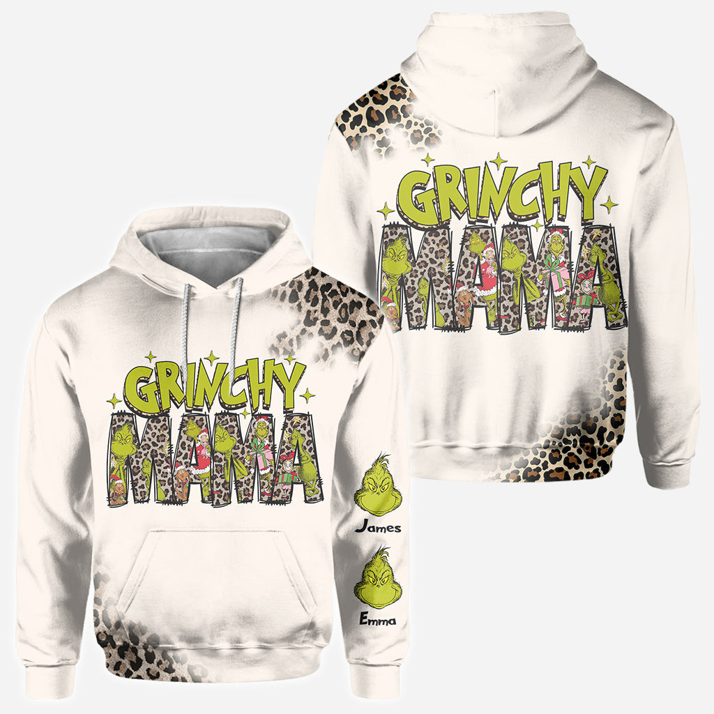 Maman/Mamie Grincheuse - T-shirt personnalisé avec étole de Noël