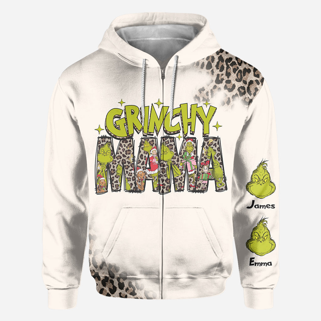 Maman/Mamie Grincheuse - T-shirt personnalisé avec étole de Noël