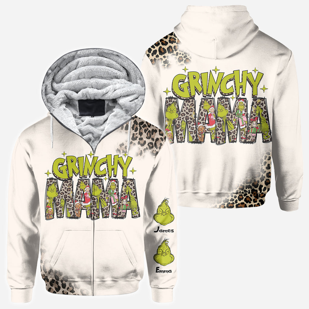 Maman/Mamie Grincheuse - T-shirt personnalisé avec étole de Noël