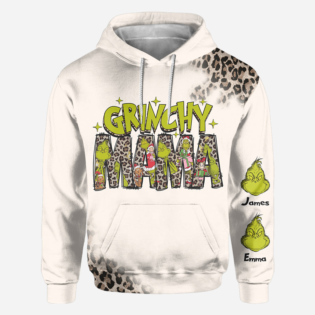 Maman/Mamie Grincheuse - T-shirt personnalisé avec étole de Noël