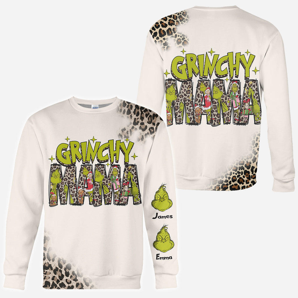 Maman/Mamie Grincheuse - T-shirt personnalisé avec étole de Noël