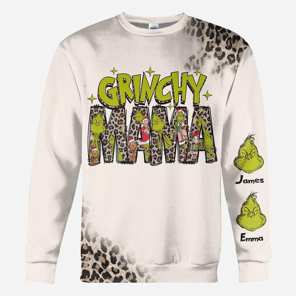 Maman/Mamie Grincheuse - T-shirt personnalisé avec étole de Noël