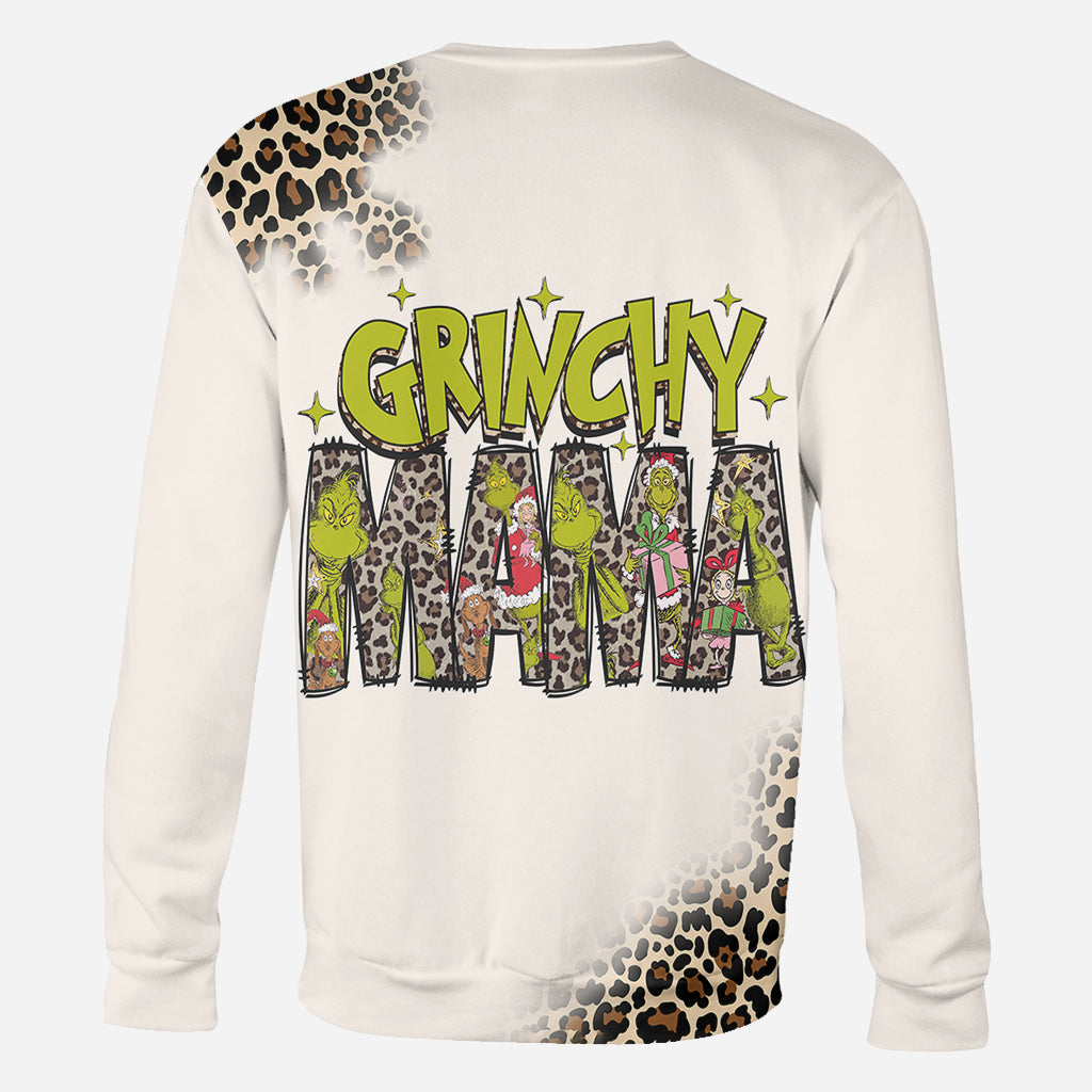 Maman/Mamie Grincheuse - T-shirt personnalisé avec étole de Noël
