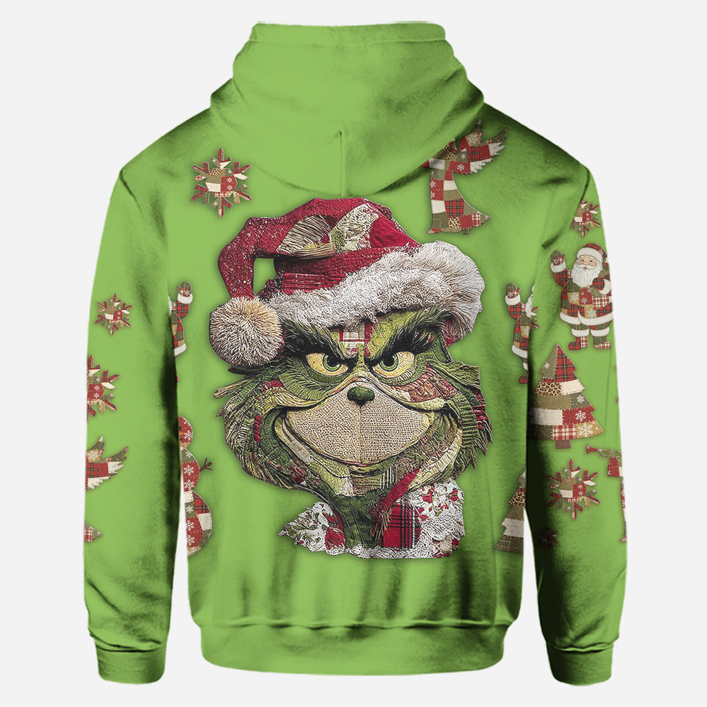 Écusson vert - Sweat à capuche et legging de Noël personnalisés avec étole