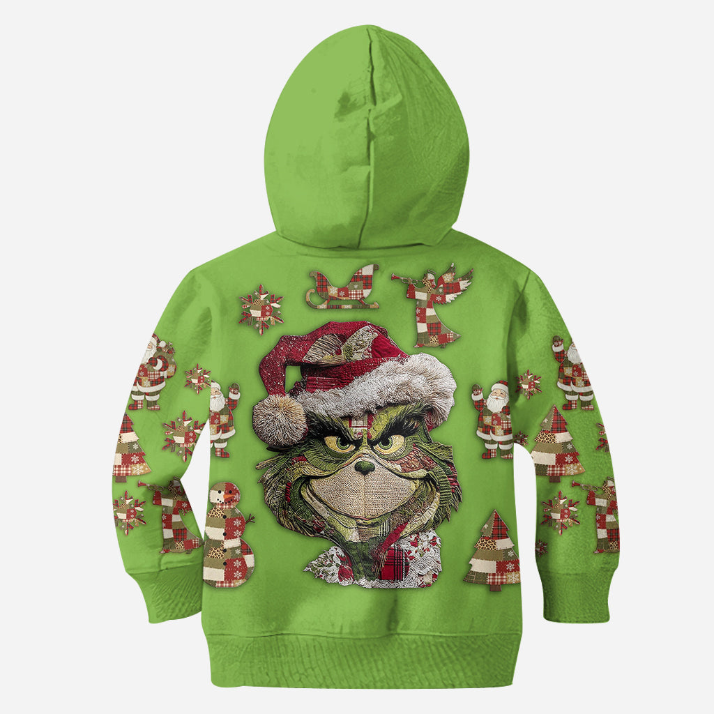 Écusson vert - Sweat à capuche et legging de Noël personnalisés avec étole
