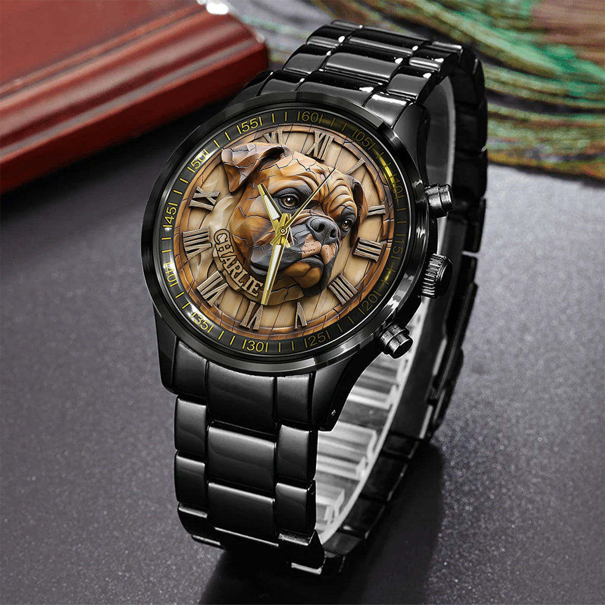 Montre-bracelet personnalisée Brave Boxer - Chien