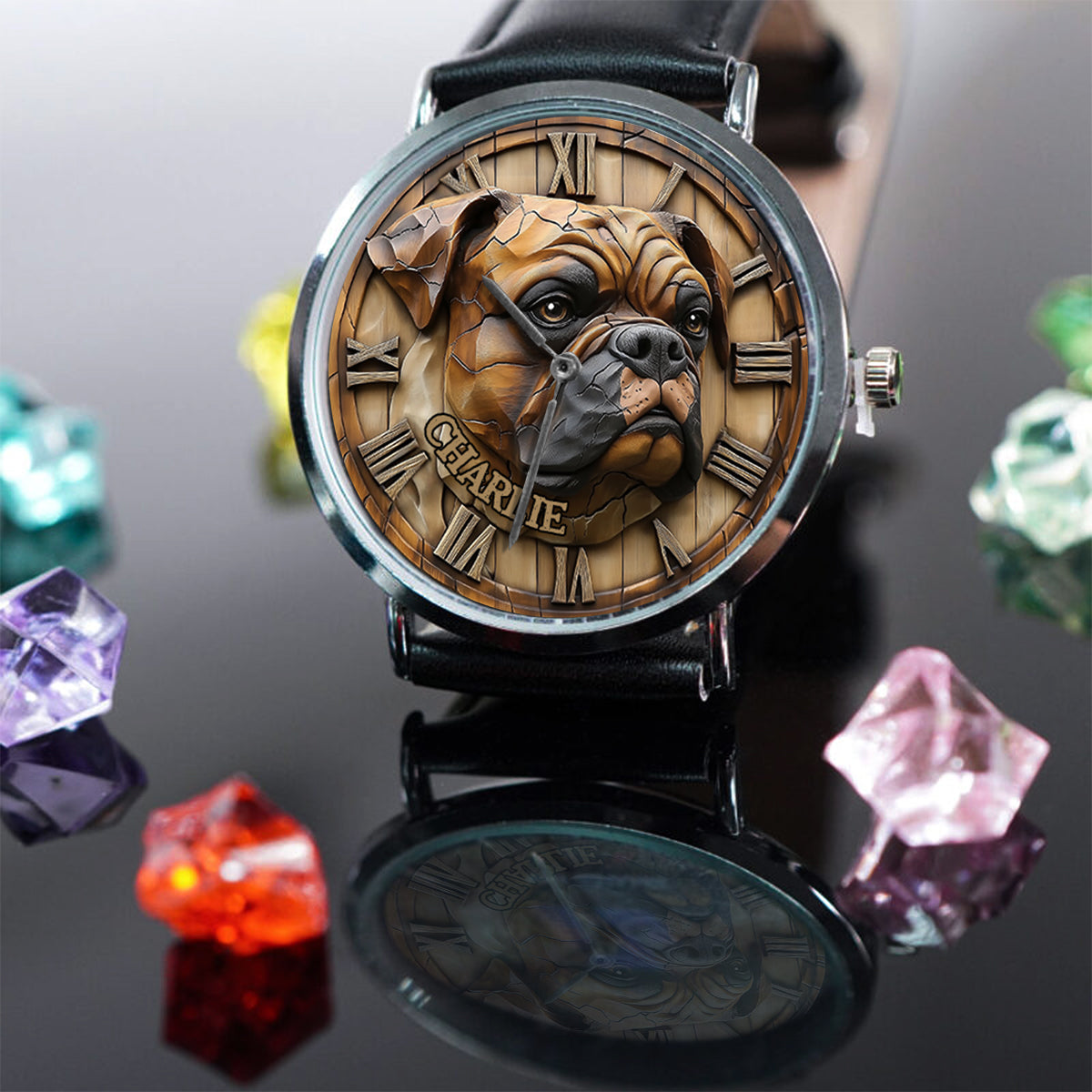Montre-bracelet personnalisée Brave Boxer - Chien
