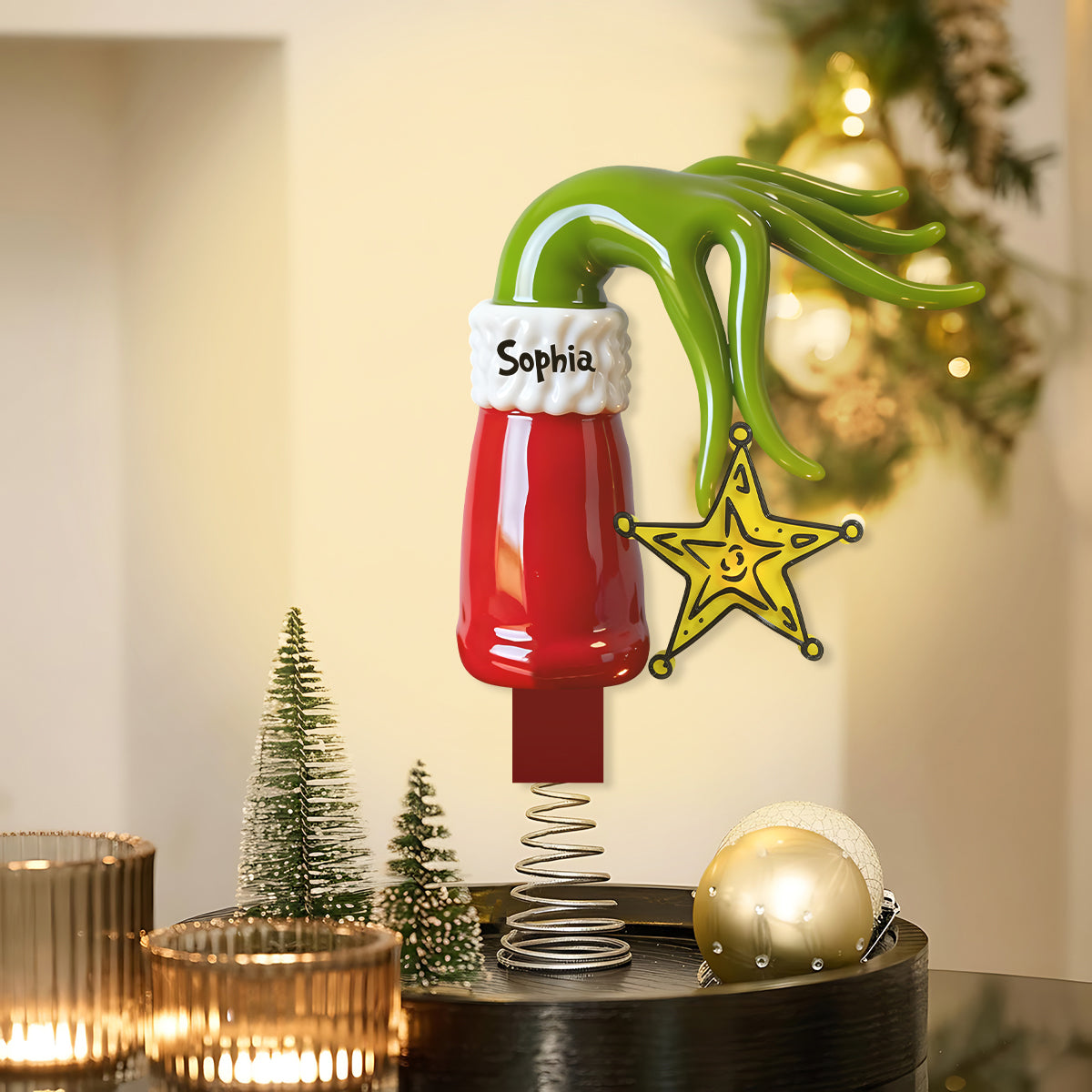 Grinchmas 2025 - Personalized Stole Christmas LED Light Tree Topper