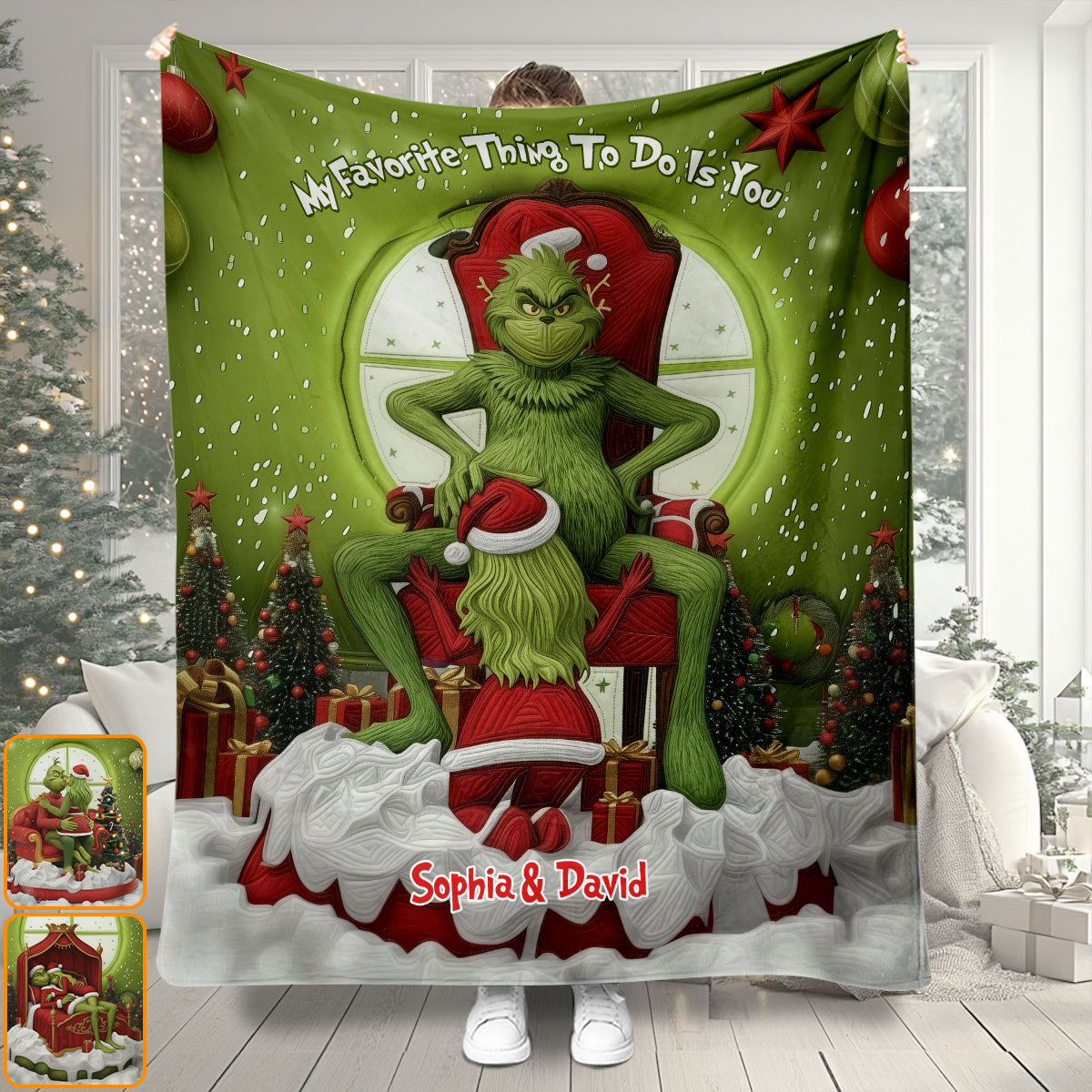 Funny Monster Couple - Personalized Couple Blanket
