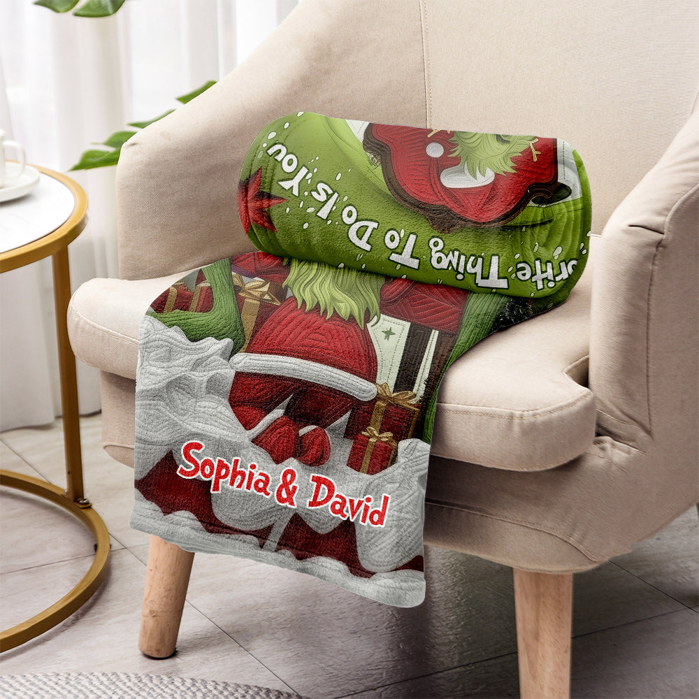 Funny Monster Couple - Personalized Couple Blanket