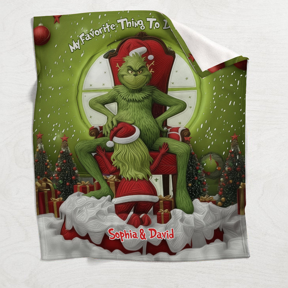 Funny Monster Couple - Personalized Couple Blanket