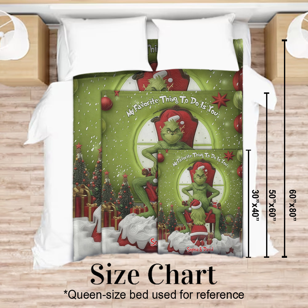Funny Monster Couple - Personalized Couple Blanket