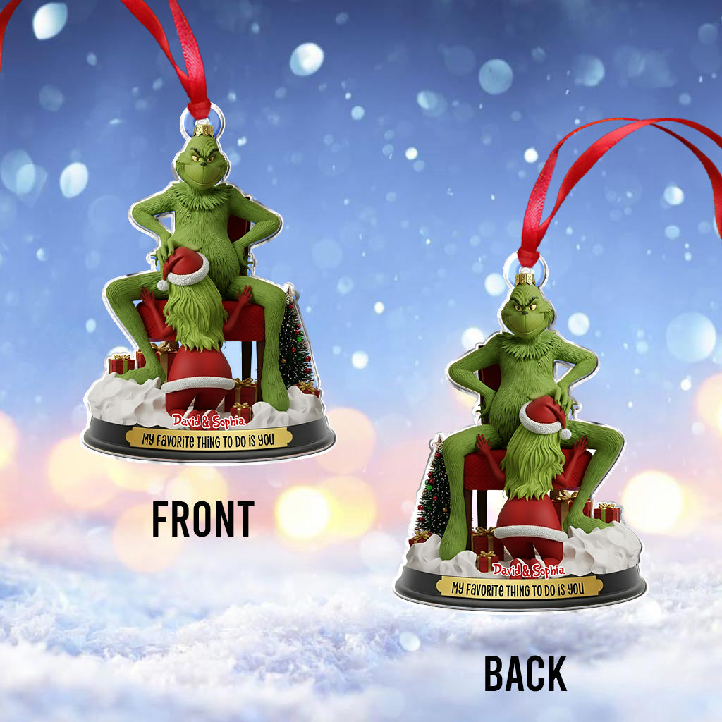 Funny Monster Couple - Personalized Couple Ornament