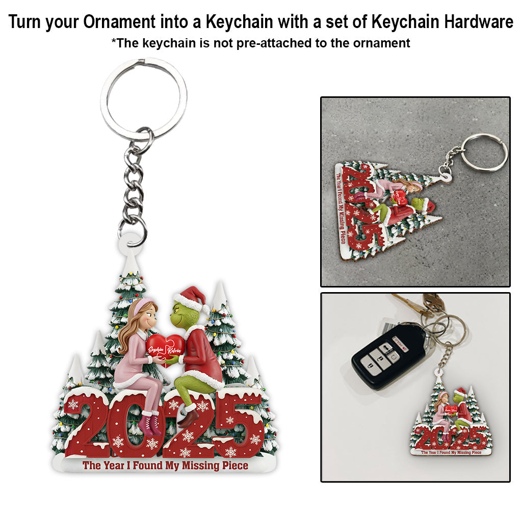 L'année où je t'ai trouvé(e) - Ornement de Noël personnalisé en forme d'étole