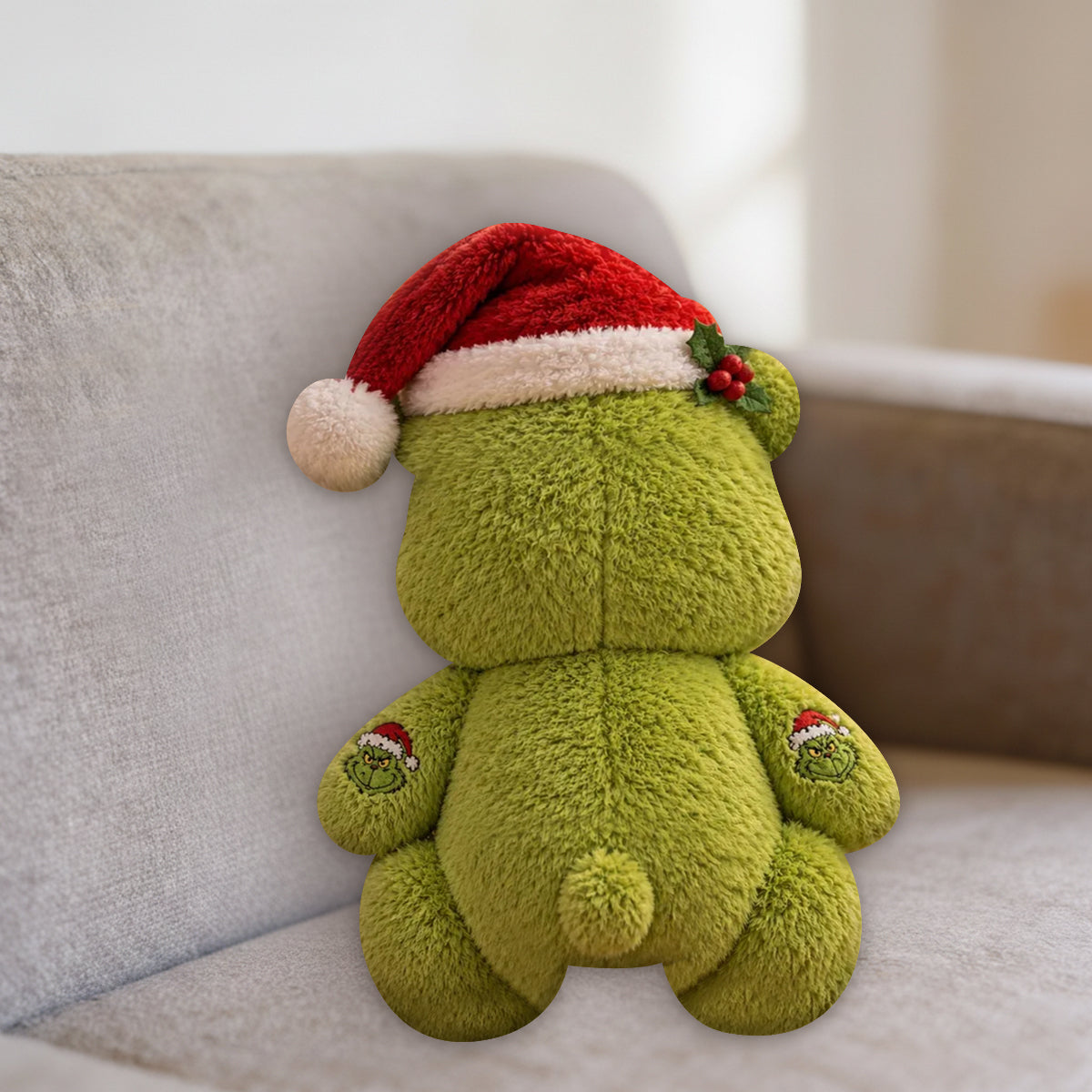 Merry Grinchmas - Personalized Stole Christmas Premium Faux Fur Pillow