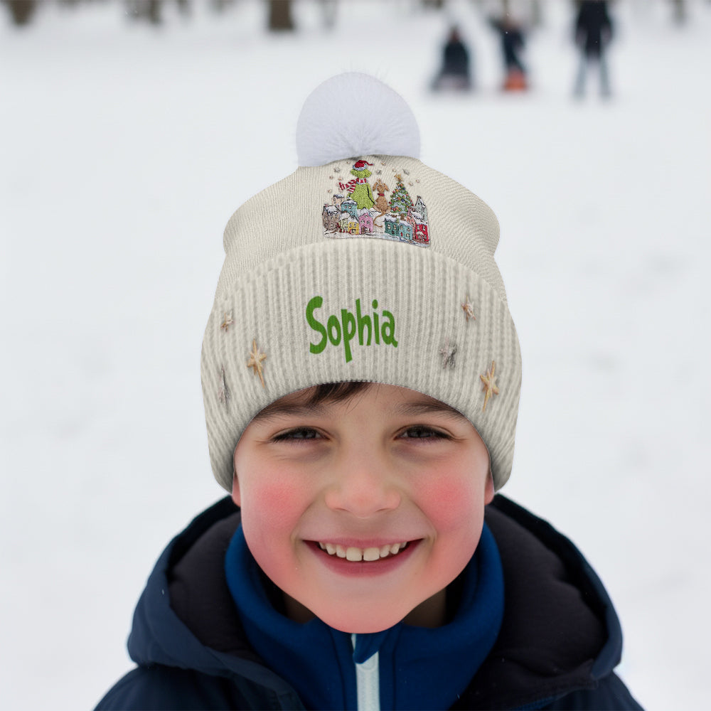 Joyeux Grinchmas - Bonnet de Noël personnalisé avec étole