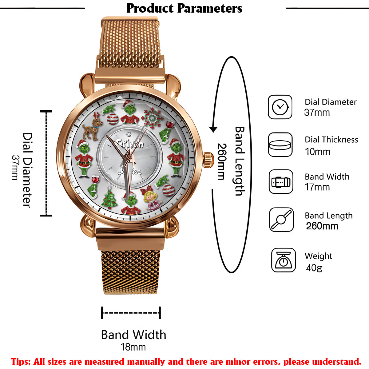 Merry Christmas - Personalized Stole Christmas Women Hand Watch