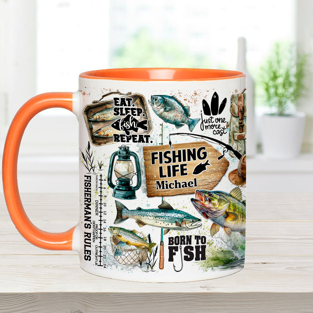 Juste un dernier lancer - Mug personnalisé sur le thème de la pêche