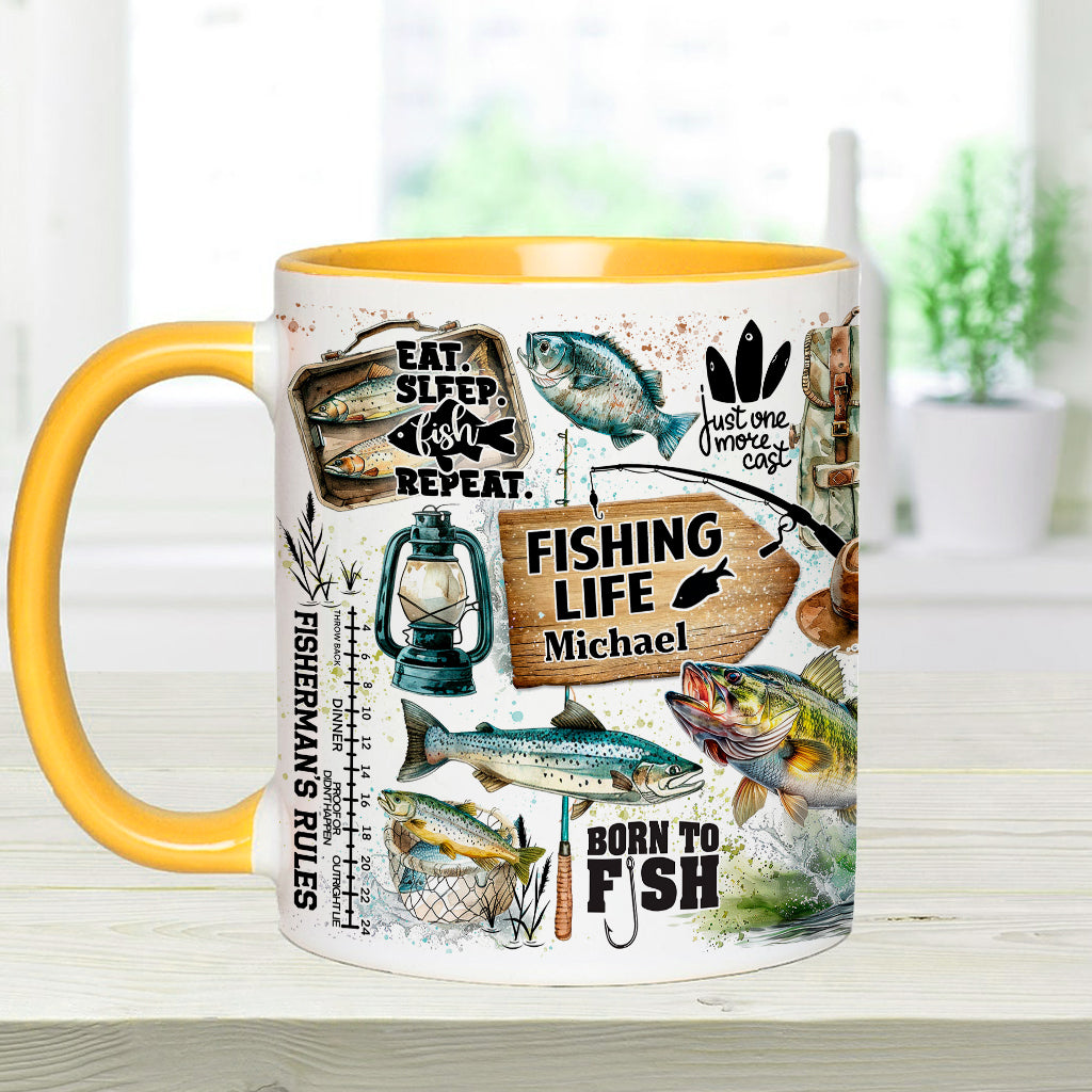 Juste un dernier lancer - Mug personnalisé sur le thème de la pêche
