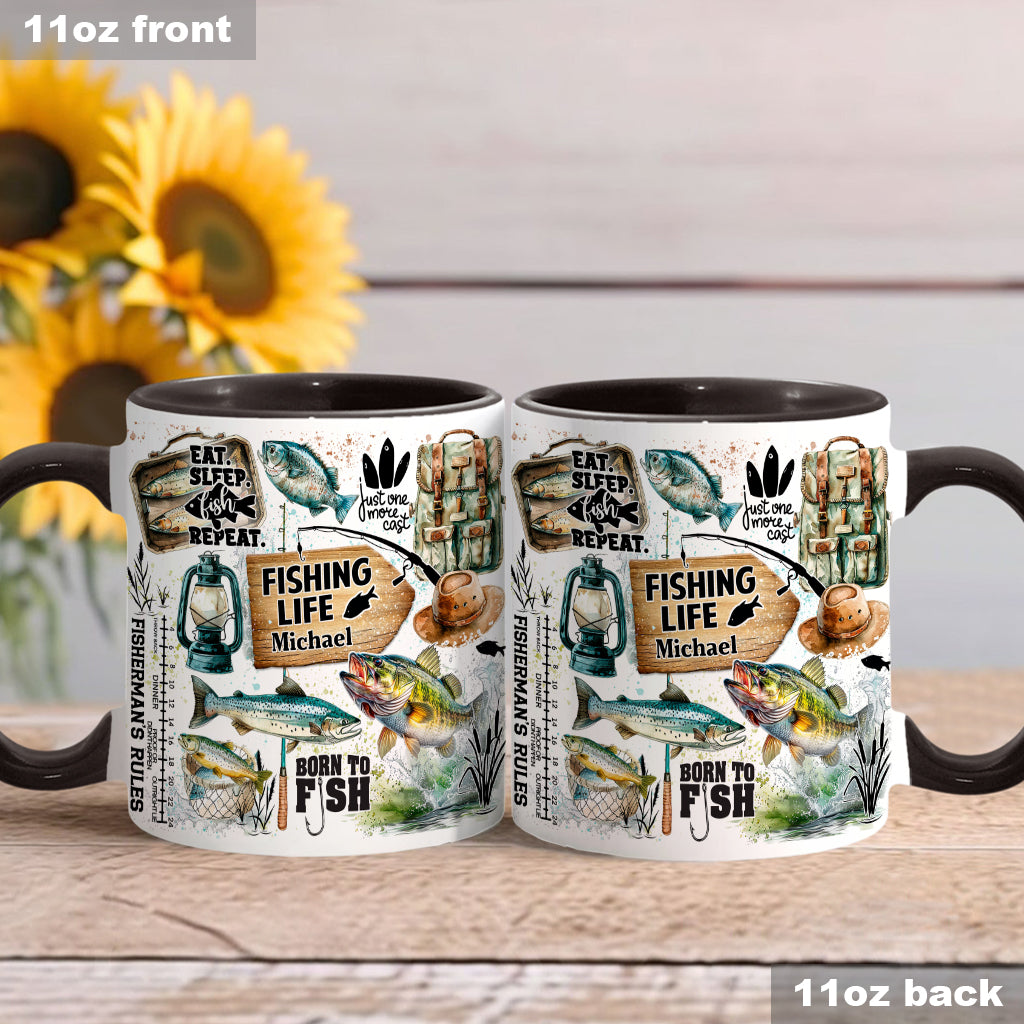Juste un dernier lancer - Mug personnalisé sur le thème de la pêche