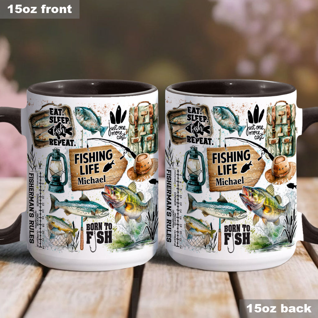 Juste un dernier lancer - Mug personnalisé sur le thème de la pêche