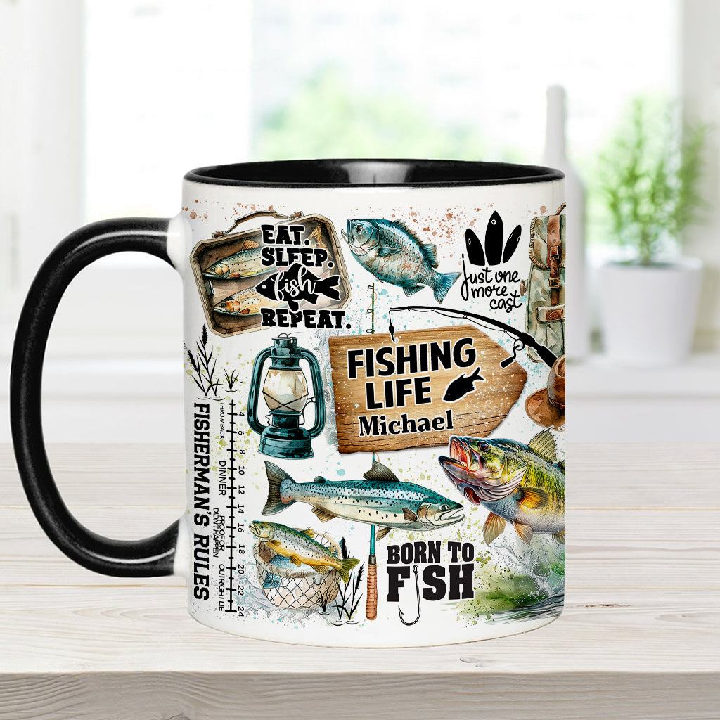 Juste un dernier lancer - Mug personnalisé sur le thème de la pêche