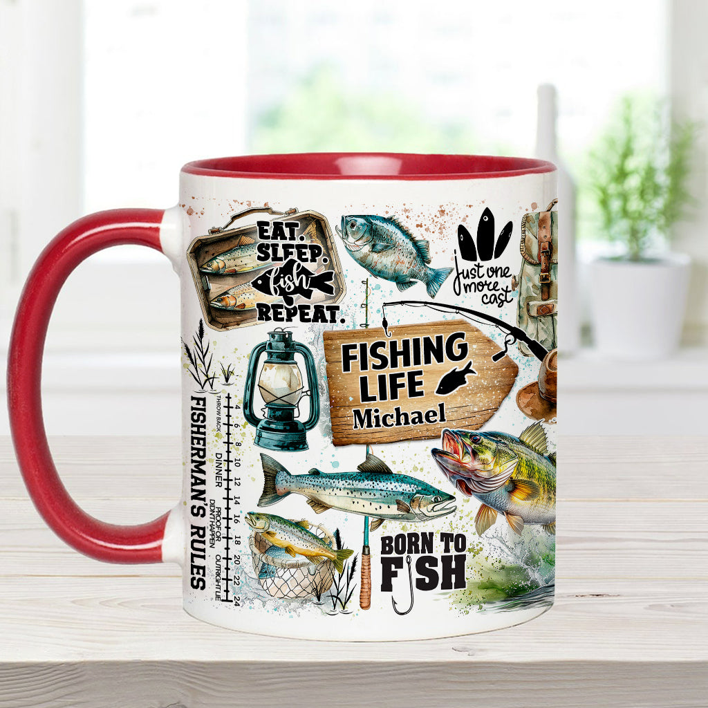Juste un dernier lancer - Mug personnalisé sur le thème de la pêche