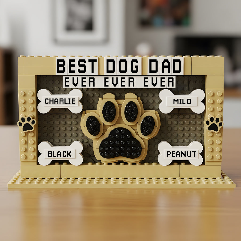 Meilleur papa de chien au monde - Plaque acrylique personnalisée en forme de chien
