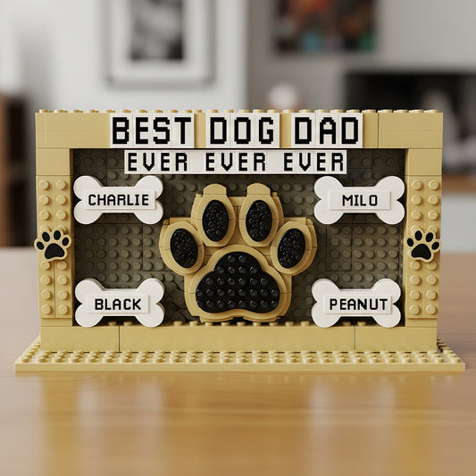 Meilleur papa de chien au monde - Plaque acrylique personnalisée en forme de chien