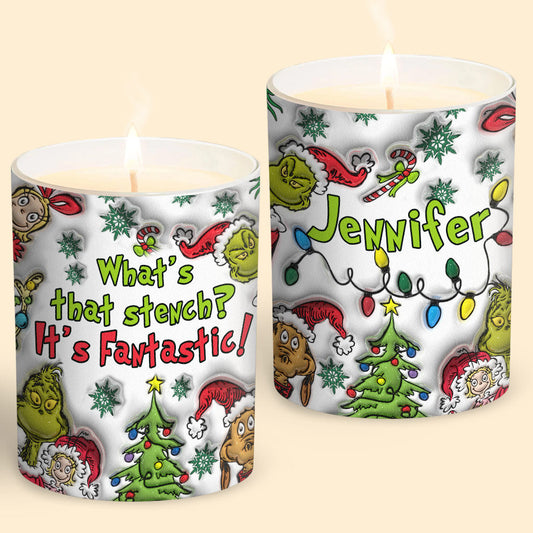 What's That Stench? - Personalized Stole Christmas Candle With Wooden Lid