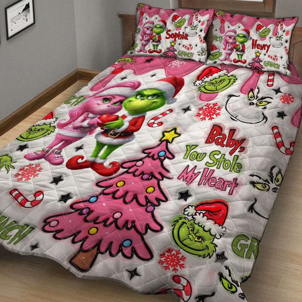 You Stole My Heart - Personalized Stole Christmas Quilt Set