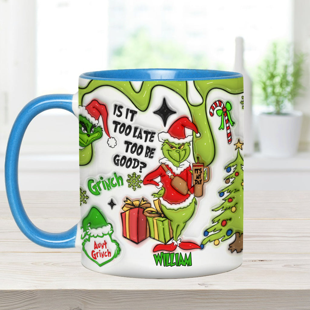 Est-il trop tard pour être sage ? - Mug décoratif de Noël personnalisé avec étole