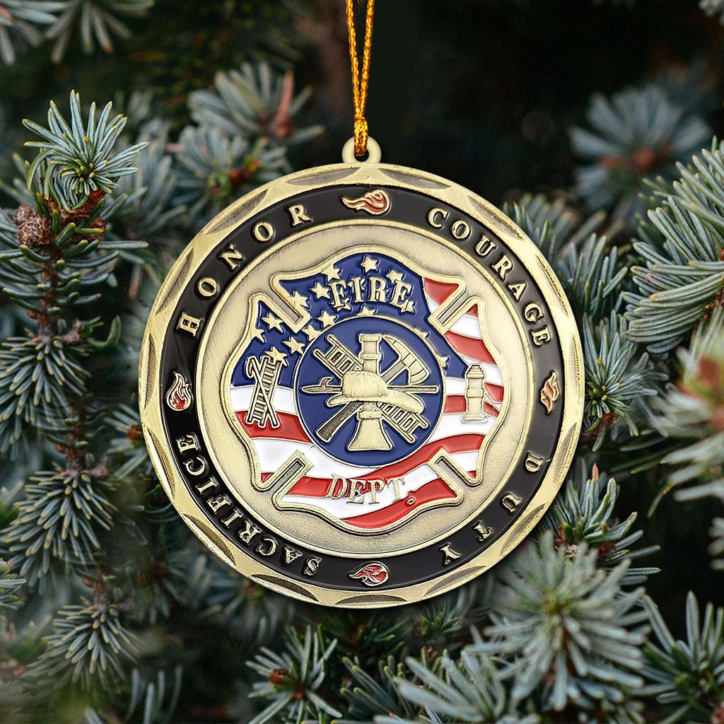Love Firefighters - Christmas Firefighter Ornament (Printed On Both Sides)
