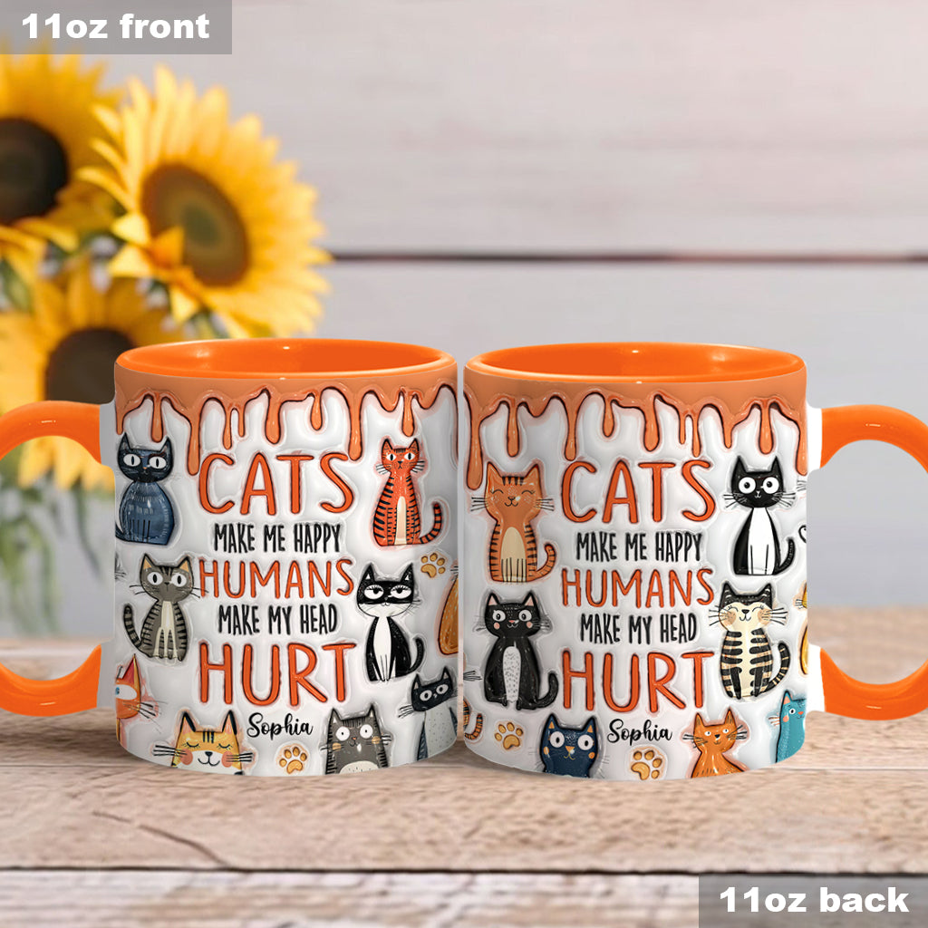 Les chats me rendent heureuse - Mug personnalisé à motif chat