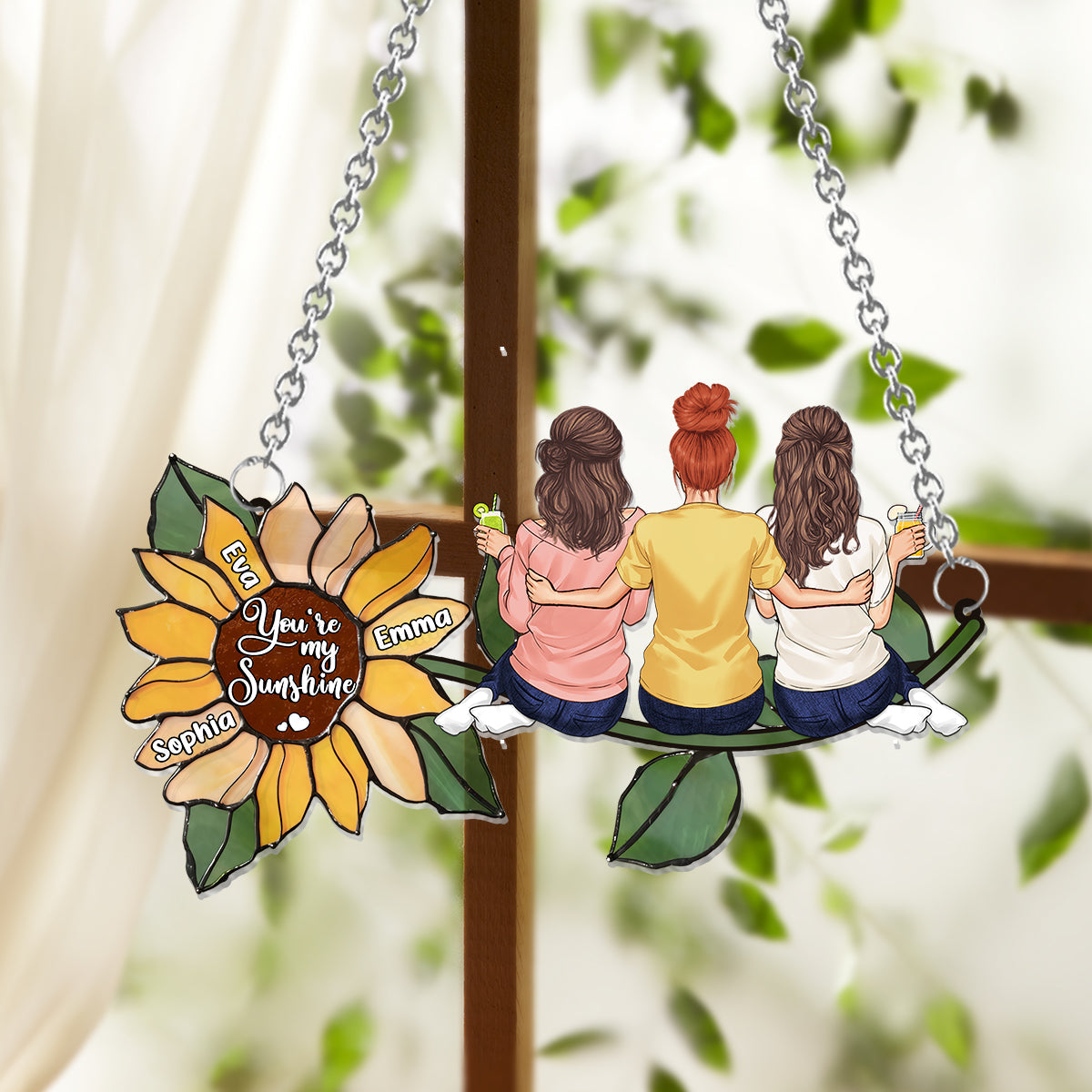 You're My Sunshine - Personalized Bestie Window Hanging Suncatcher Ornament