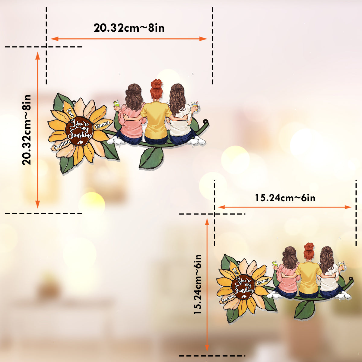 You're My Sunshine - Personalized Bestie Window Hanging Suncatcher Ornament