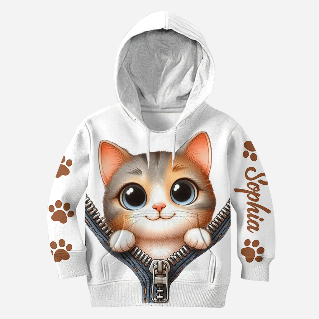 Sweat à capuche et leggings personnalisés avec un chat mignon