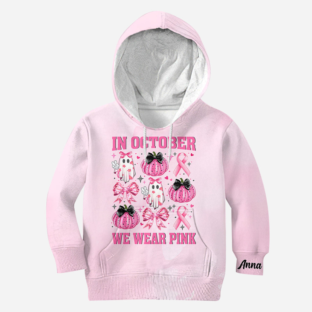 En octobre, on porte du rose - T-shirt personnalisé intégral pour la sensibilisation au cancer du sein