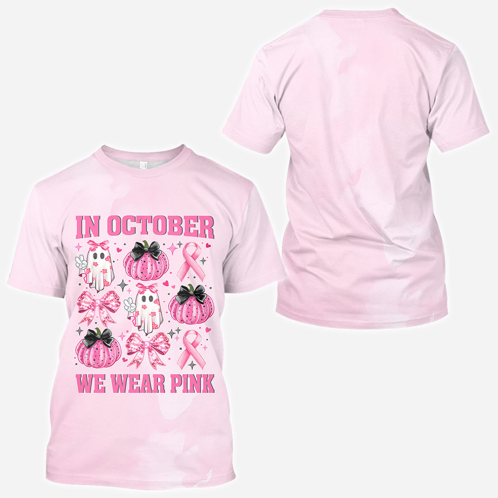 En octobre, on porte du rose - T-shirt personnalisé intégral pour la sensibilisation au cancer du sein