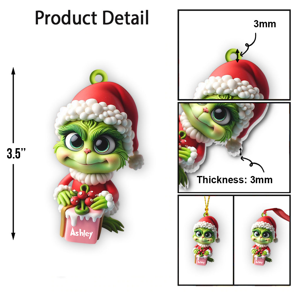 Merry Grinchmas - Personalized Stole Christmas Custom Shaped Ornament
