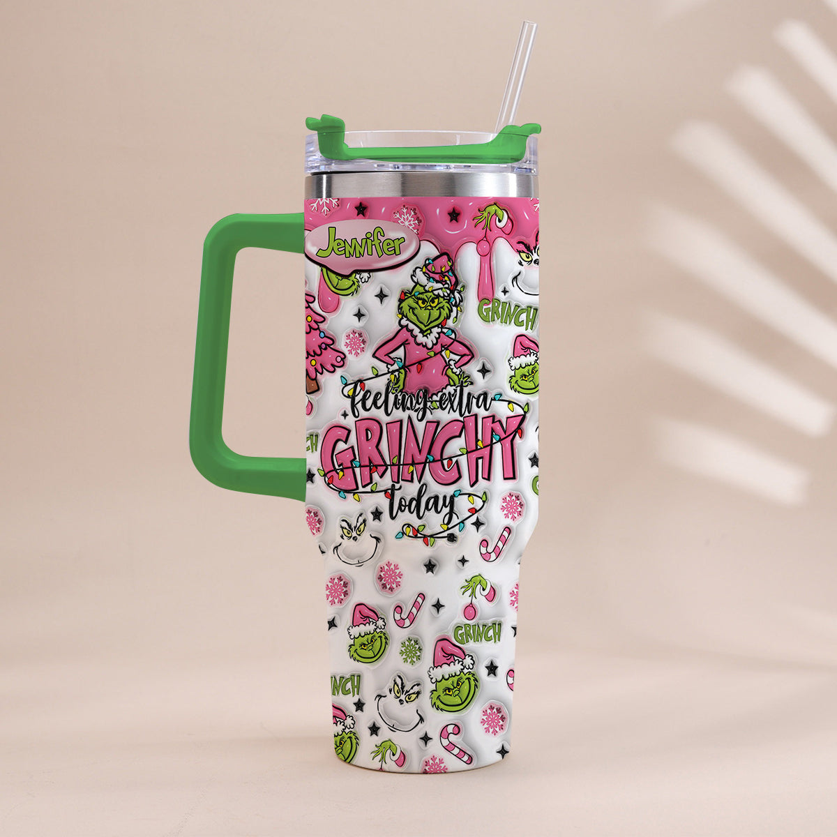 Any Name - Personalized Stole Christmas Tumbler With Handle
