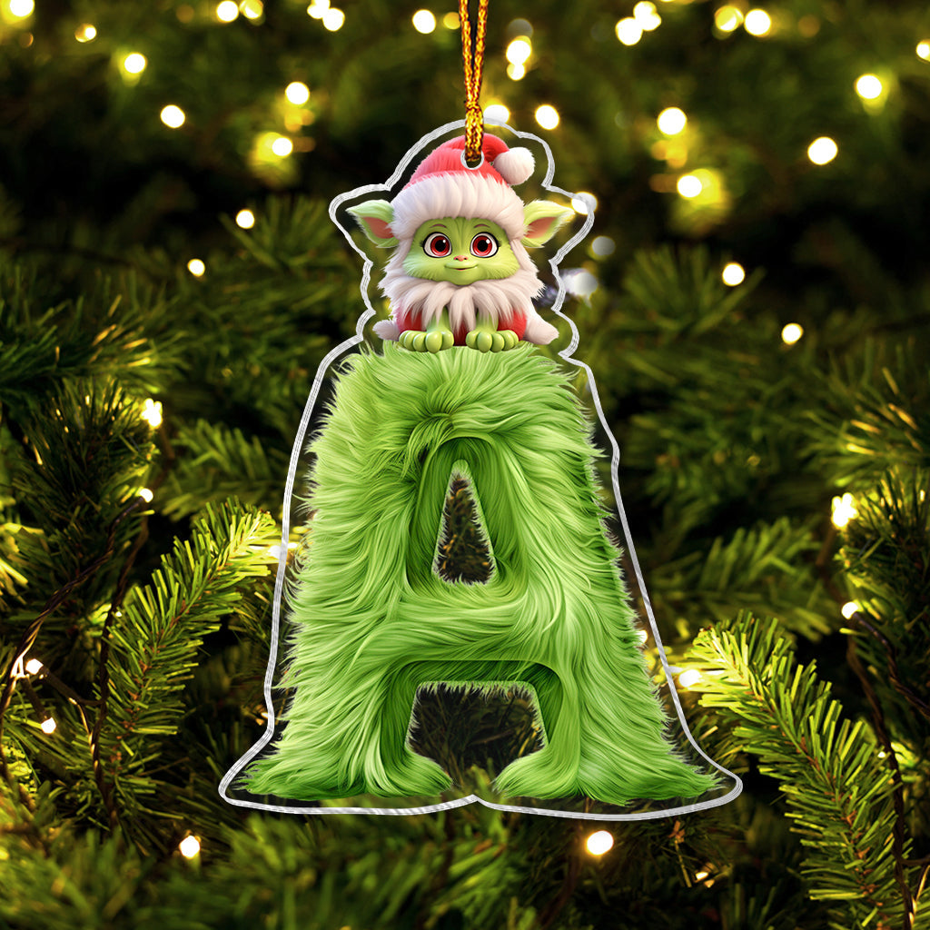 Lettre du Grinch - Ornement de Noël transparent personnalisé en forme d'étole
