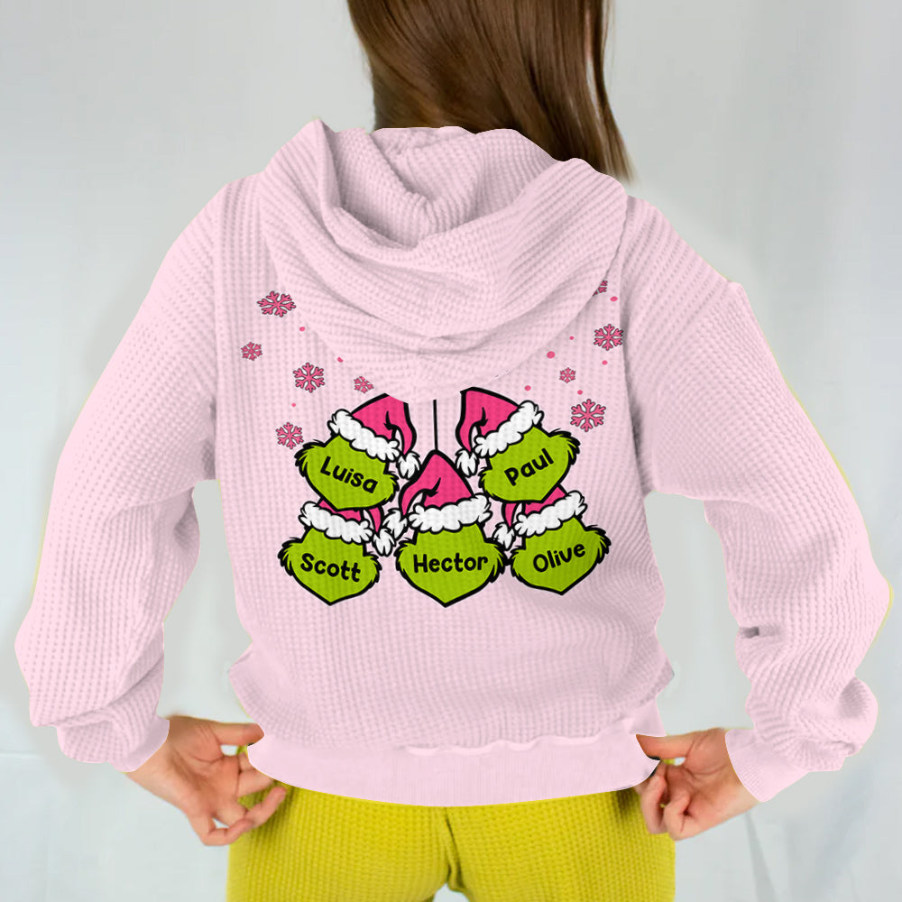 Mama Grinch - Personalized Stole Christmas Waffle Hoodie