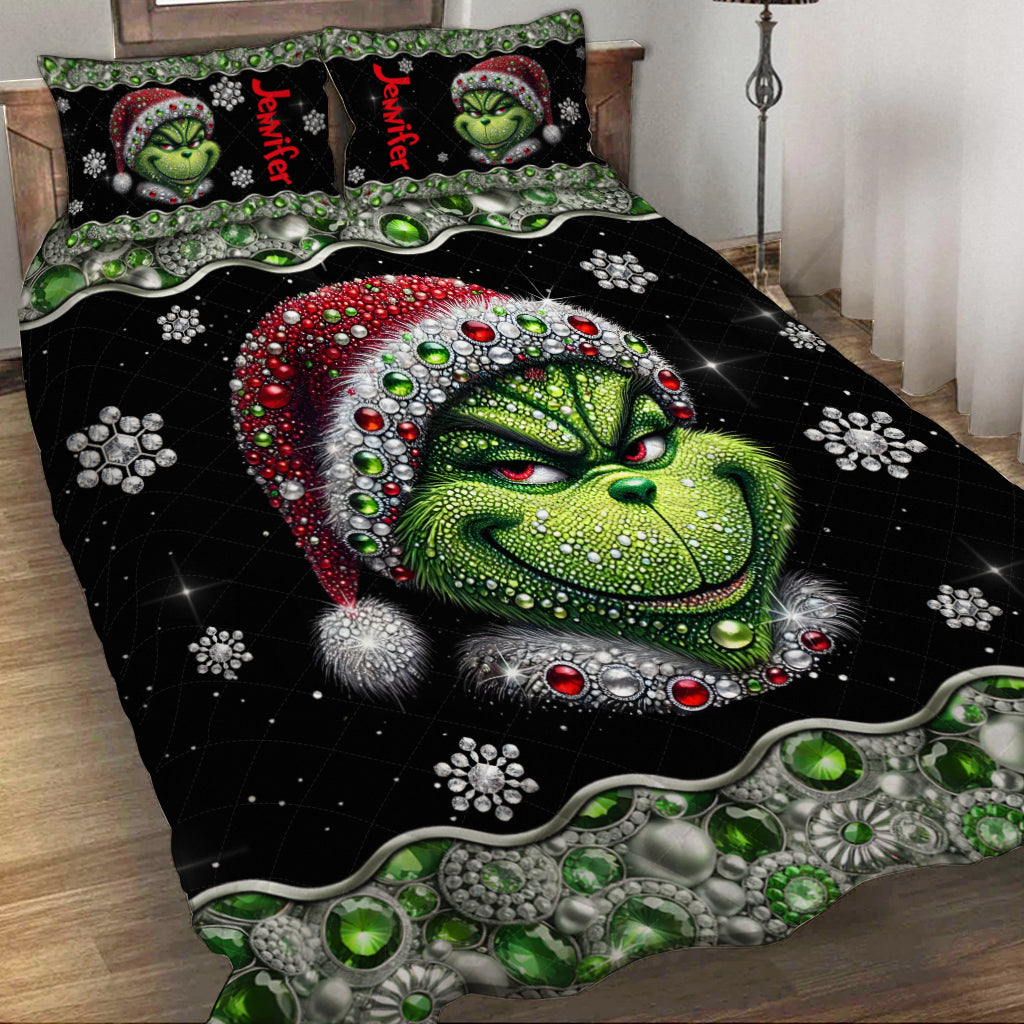 Merry Grinchmas - Personalized Stole Christmas Quilt Set