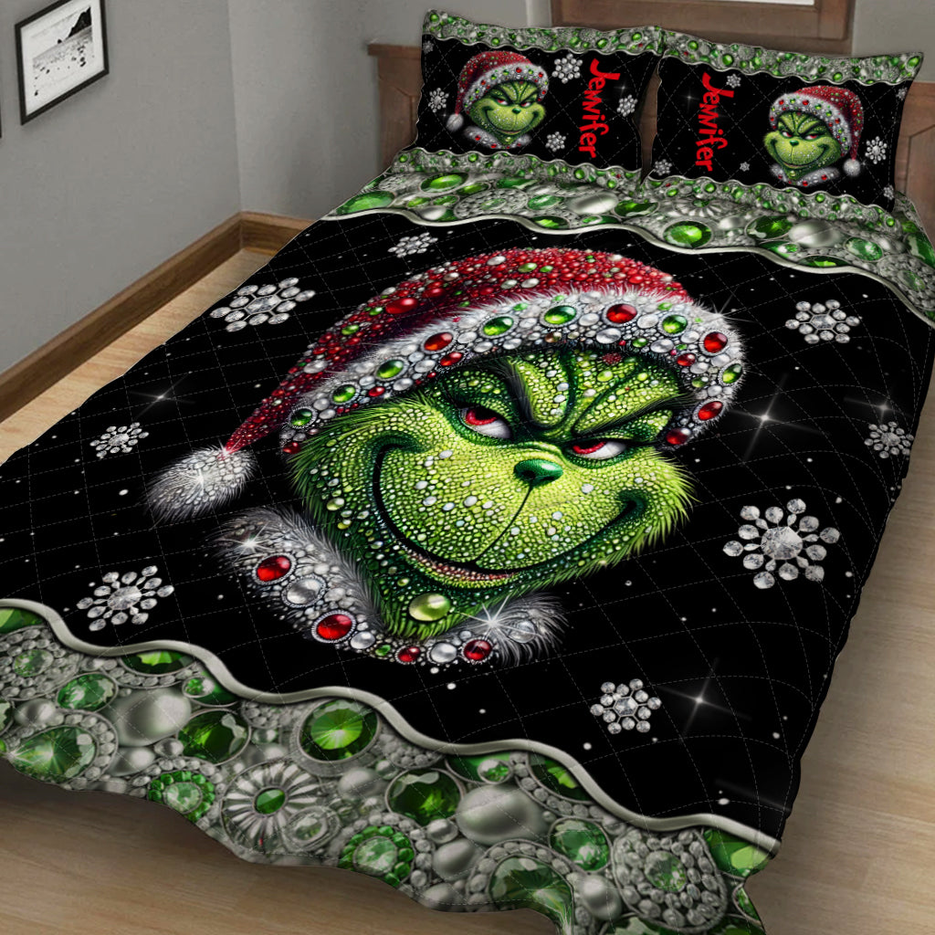 Merry Grinchmas - Personalized Stole Christmas Quilt Set