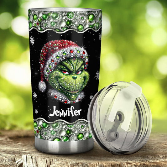 Joyeux Grinchmas - Gobelet de Noël personnalisé avec étole