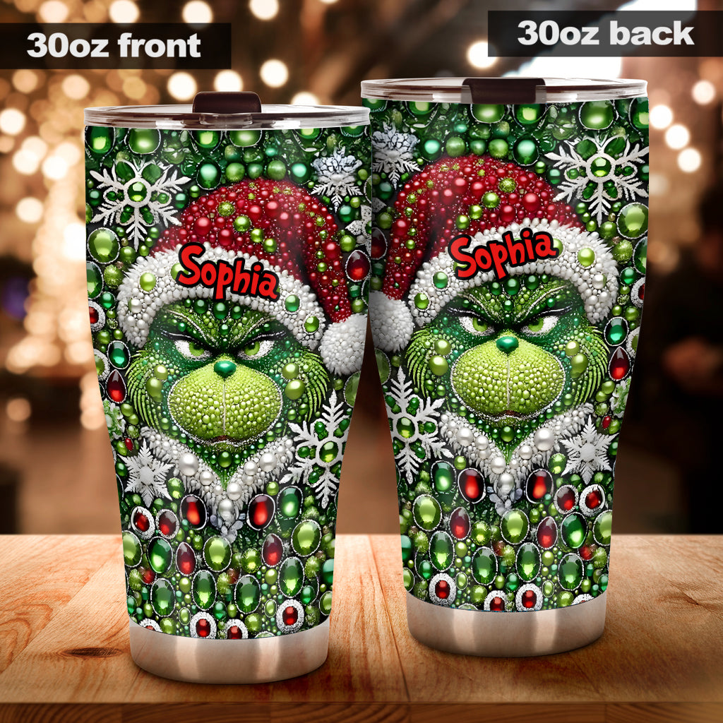 Joyeux Grinchmas - Gobelet de Noël personnalisé avec étole