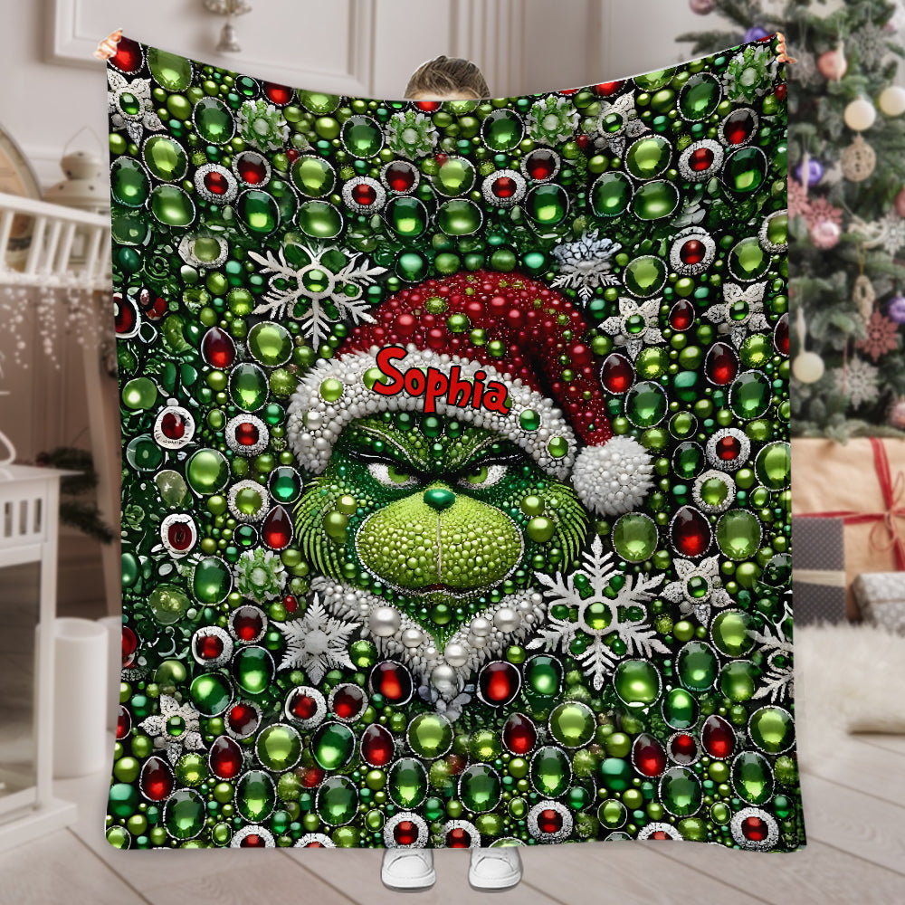 Merry Grinchmas - Personalized Stole Christmas Blanket